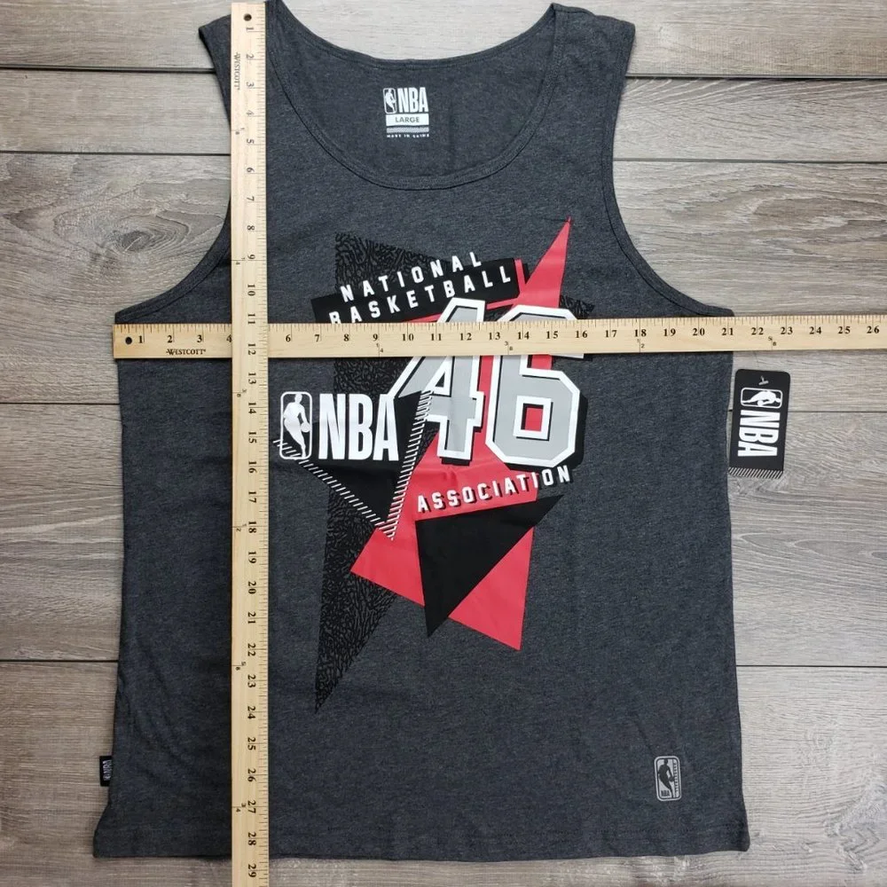 NBA 46  MEN'S  T-SHIRT GREY/RED SIZE LARGE - Picture 4 of 9